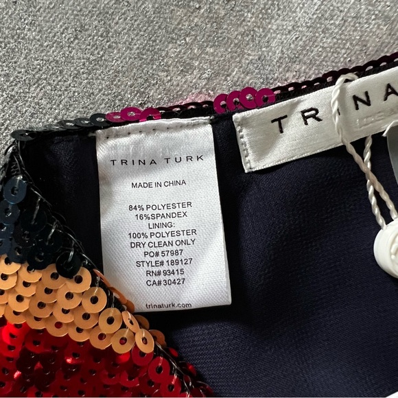 Trina Turk Colorful Sparkly Sequin Open Back Halter Top - Picture 7 of 9